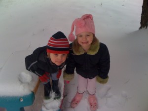 playing in snow